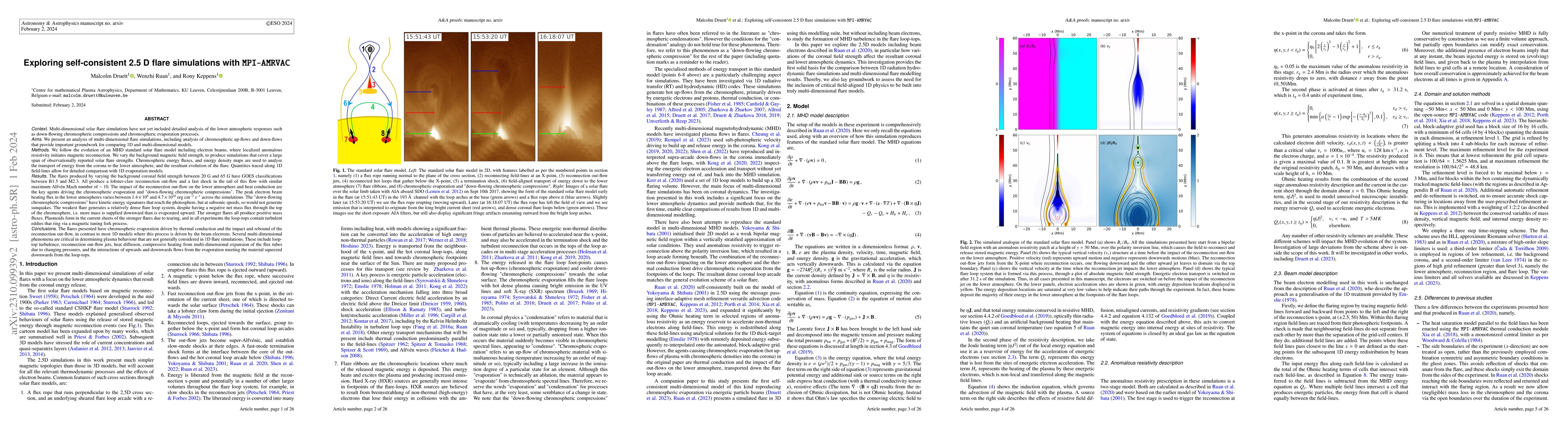 Thumbnail for Exploring self-consistent 2.5 D flare simulations with MPI-AMRVAC