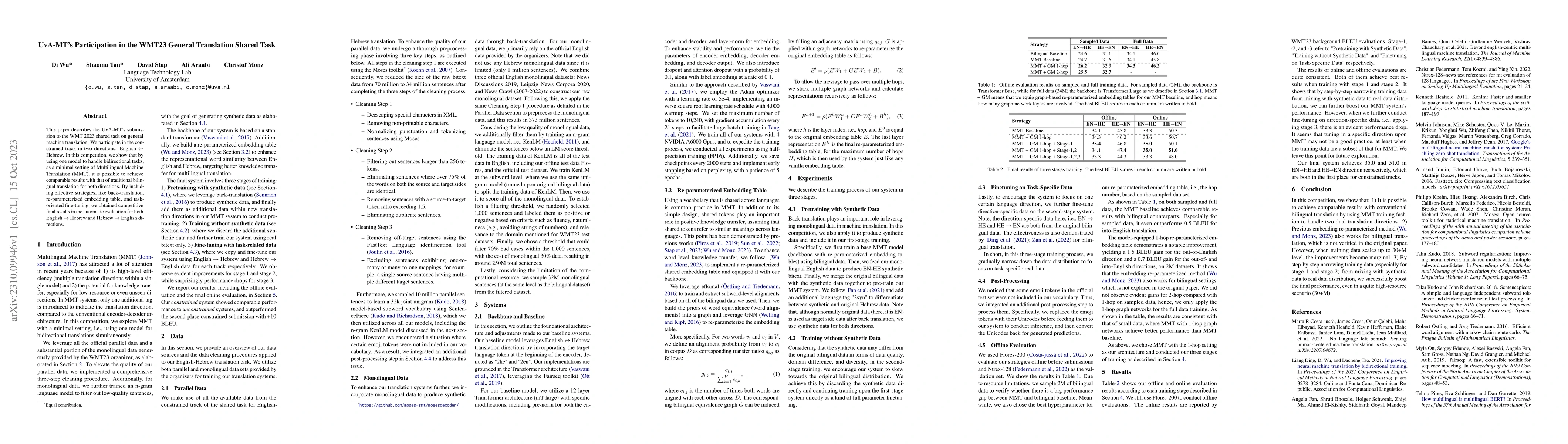 Thumbnail for UvA-MT's Participation in the WMT23 General Translation Shared Task