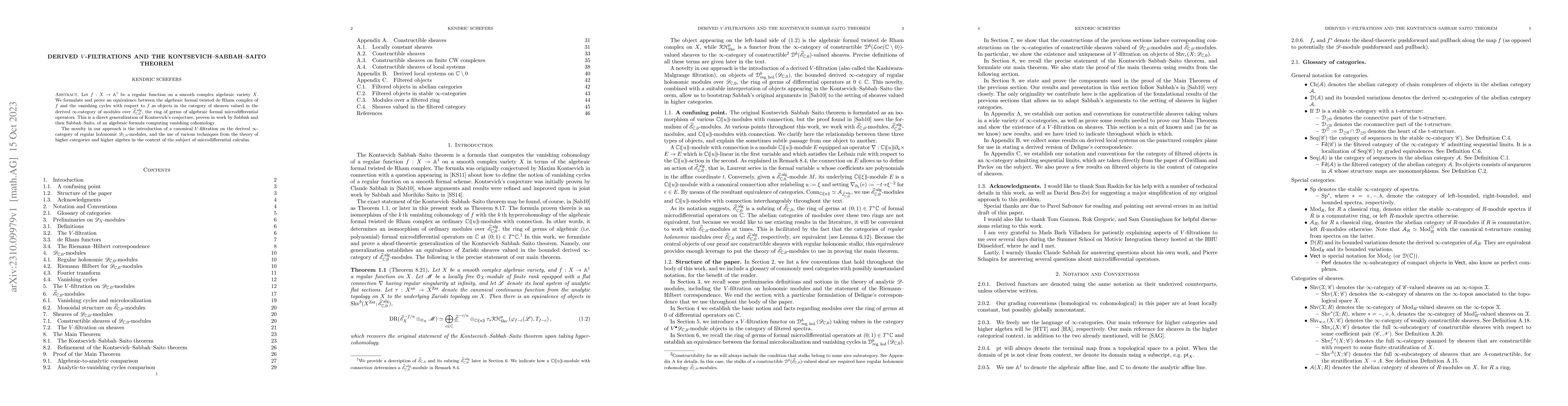 Thumbnail for Derived $V$-filtrations and the Kontsevich-Sabbah-Saito theorem