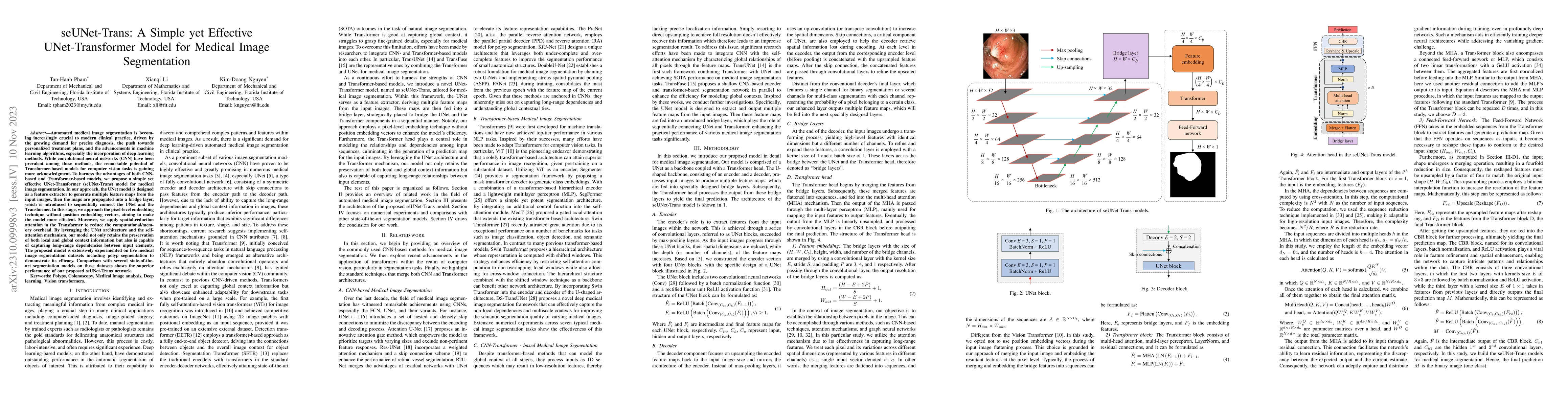 Thumbnail for SeUNet-Trans: A Simple yet Effective UNet-Transformer Model for Medical
  Image Segmentation