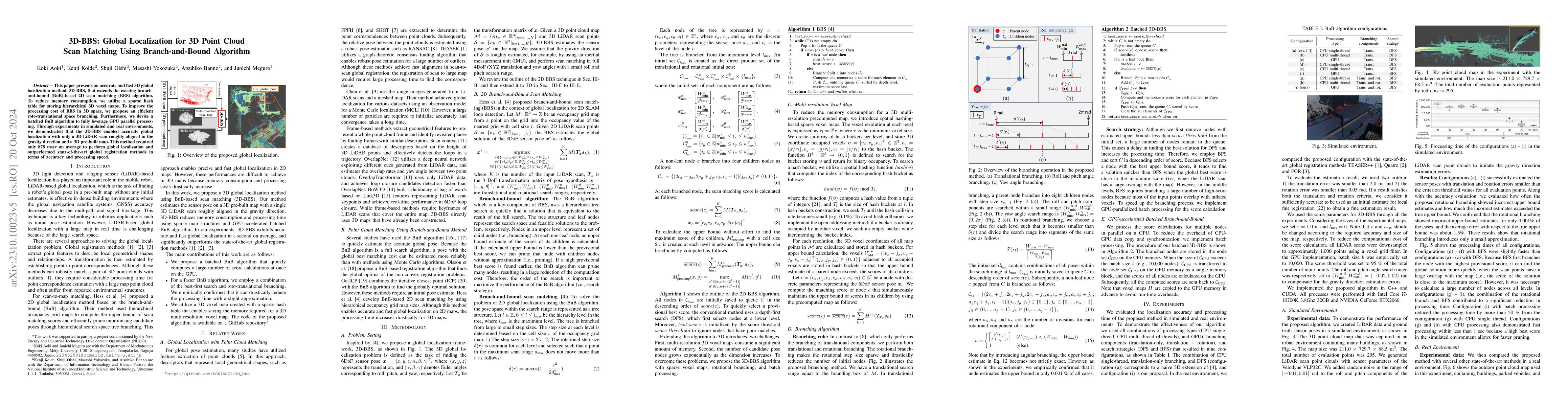 Thumbnail for 3D-BBS: Global Localization for 3D Point Cloud Scan Matching Using
  Branch-and-Bound Algorithm