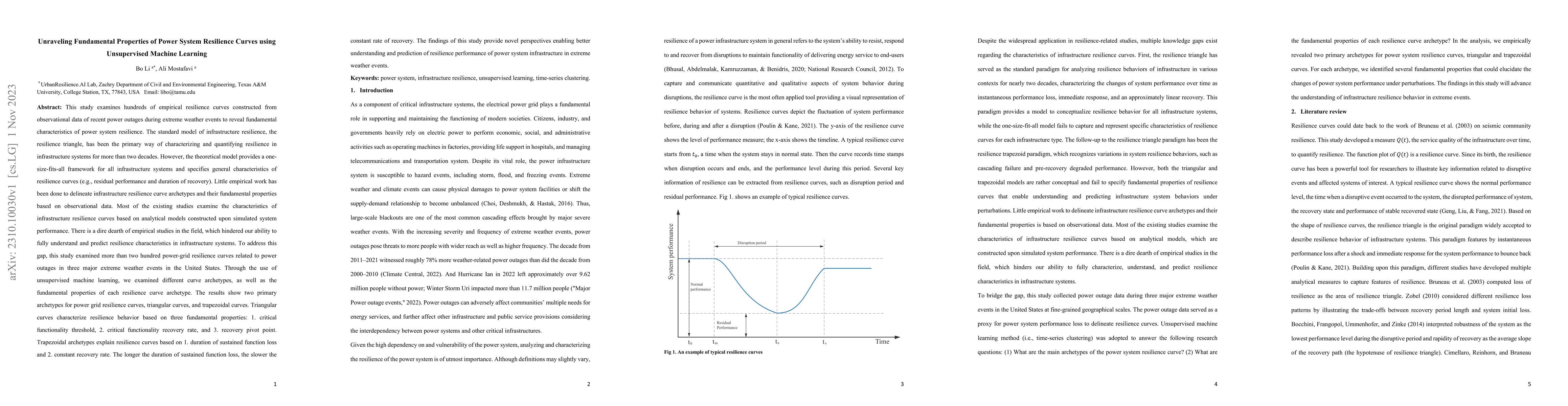Thumbnail for Unraveling Fundamental Properties of Power System Resilience Curves
  using Unsupervised Machine Learning