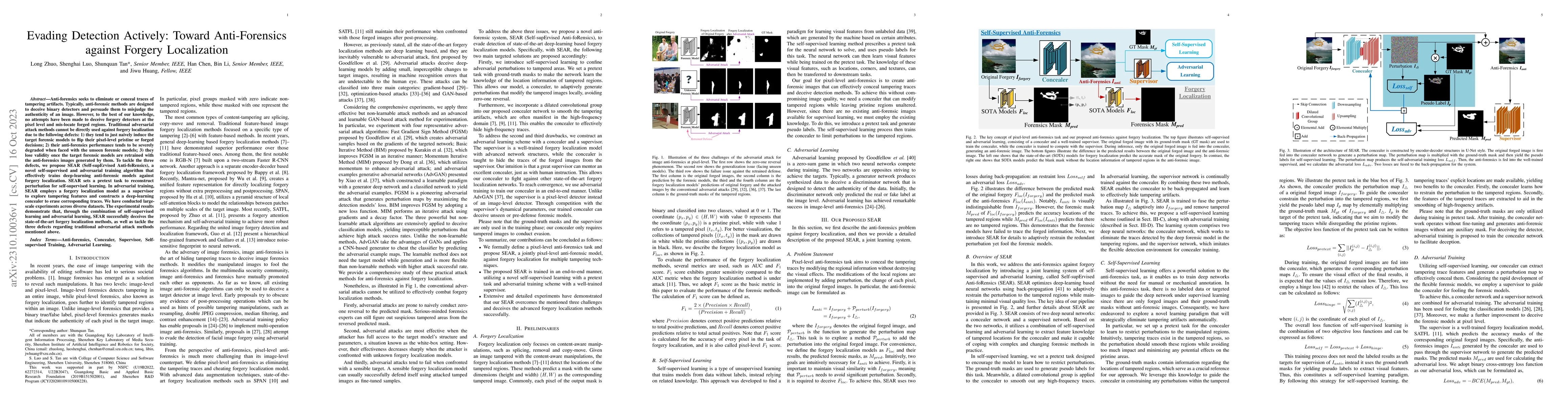 Thumbnail for Evading Detection Actively: Toward Anti-Forensics against Forgery
  Localization