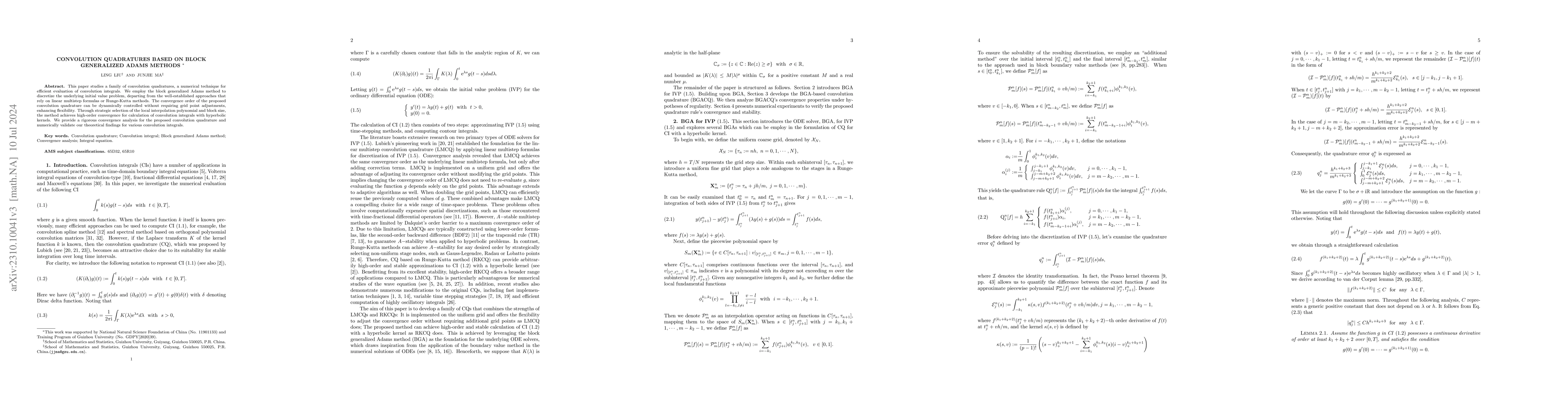 Thumbnail for Convolution quadratures based on block generalized Adams methods