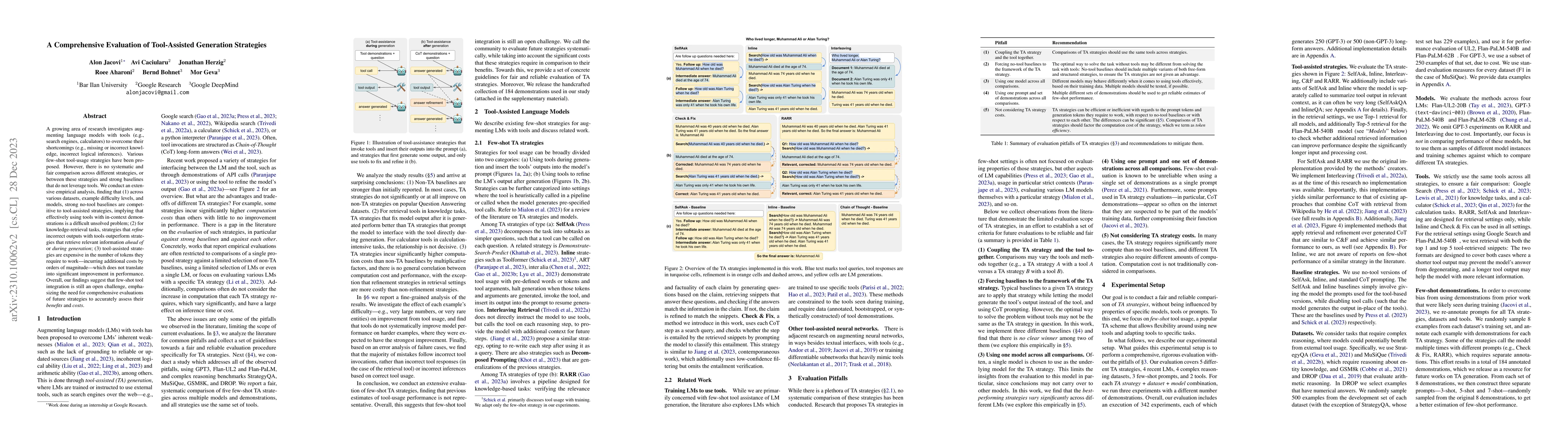 Thumbnail for A Comprehensive Evaluation of Tool-Assisted Generation Strategies