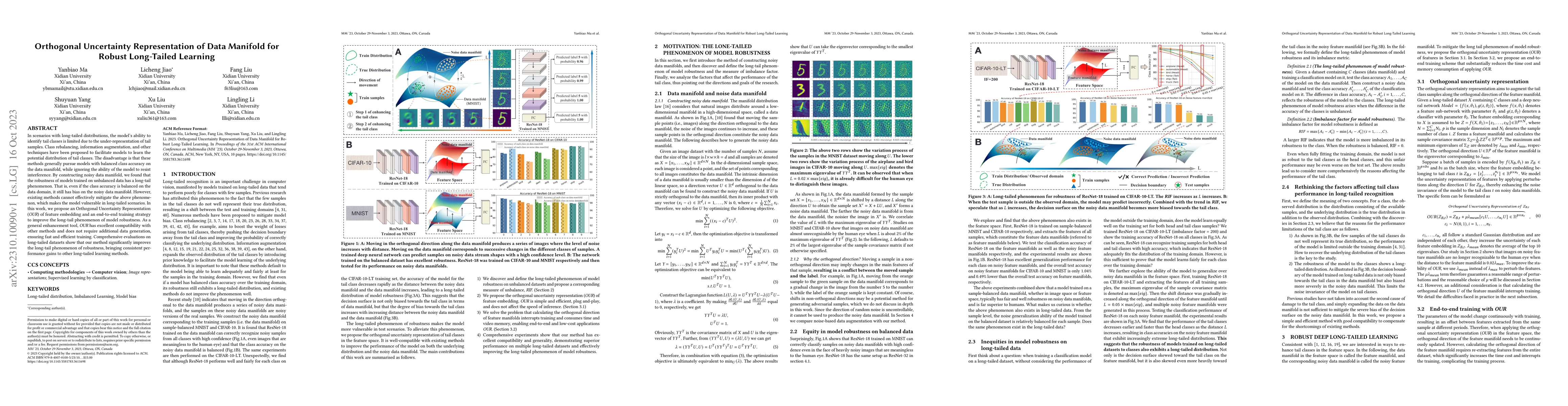 Thumbnail for Orthogonal Uncertainty Representation of Data Manifold for Robust
  Long-Tailed Learning