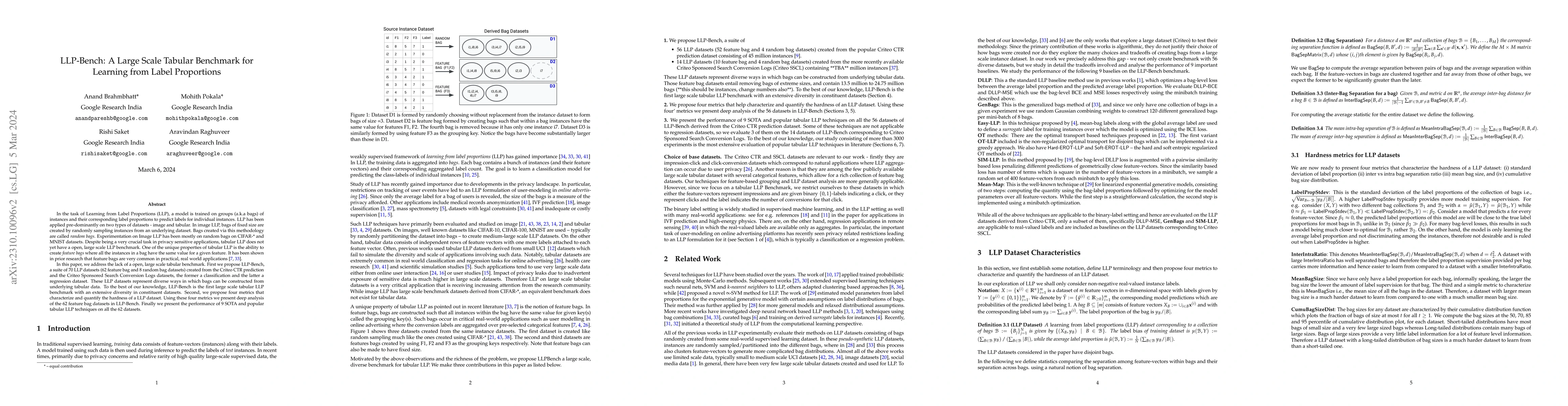 Thumbnail for LLP-Bench: A Large Scale Tabular Benchmark for Learning from Label
  Proportions