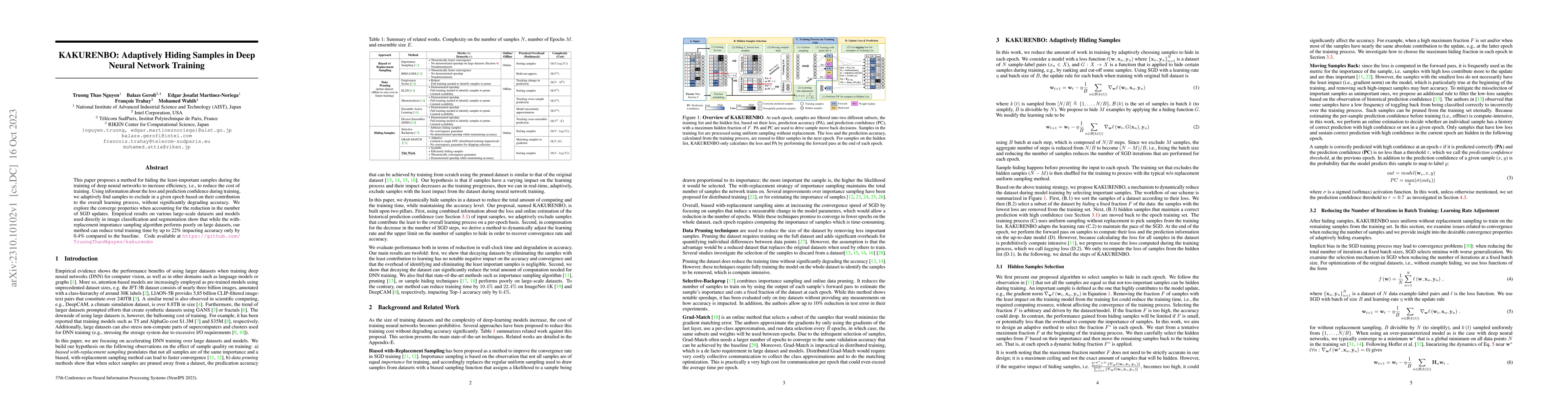 Thumbnail for KAKURENBO: Adaptively Hiding Samples in Deep Neural Network Training