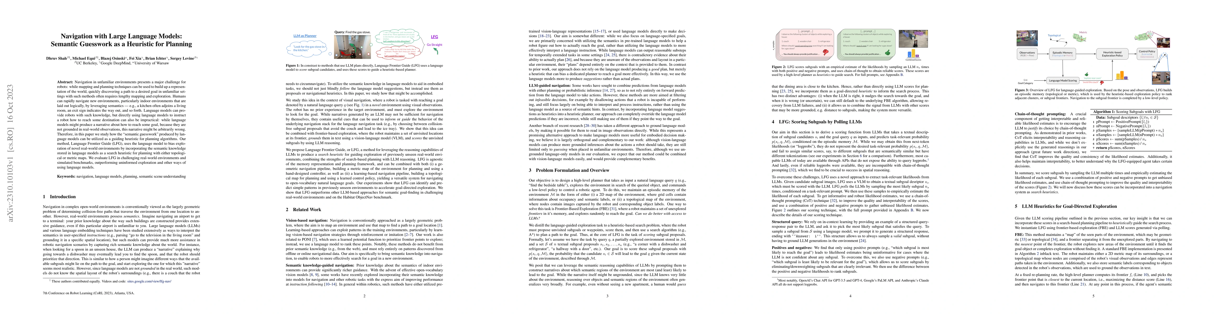 Thumbnail for Navigation with Large Language Models: Semantic Guesswork as a Heuristic
  for Planning