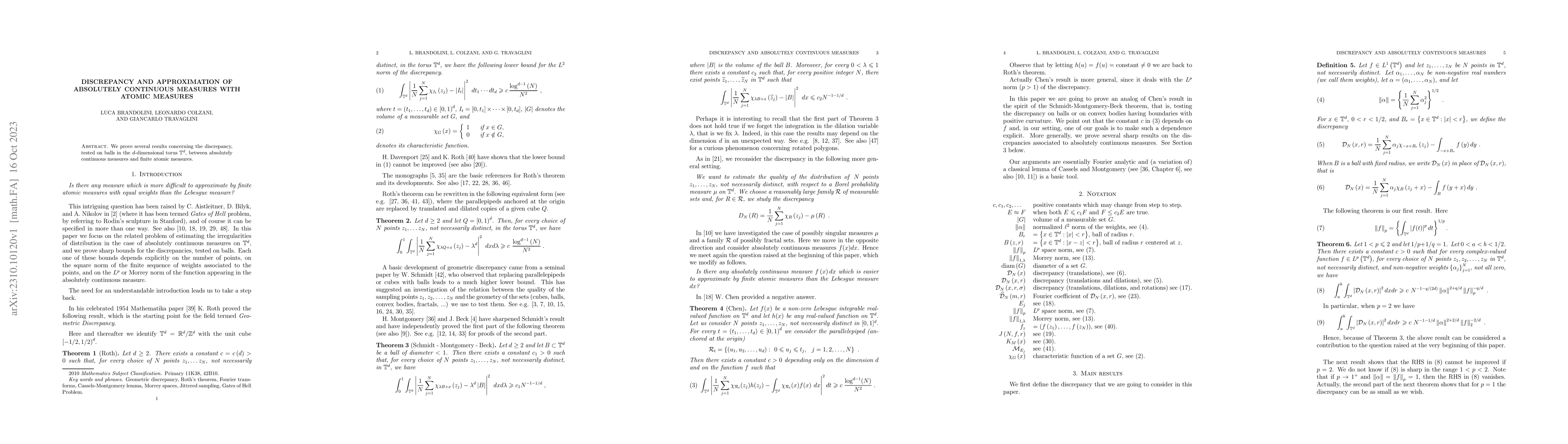 Thumbnail for Discrepancy and approximation of absolutely continuous measures with
  atomic measures
