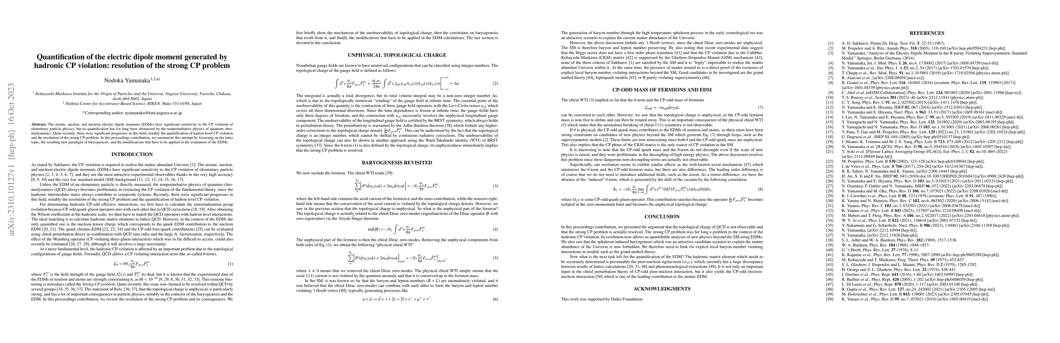 Thumbnail for Quantification of the electric dipole moment generated by hadronic CP
  violation: resolution of the strong CP problem