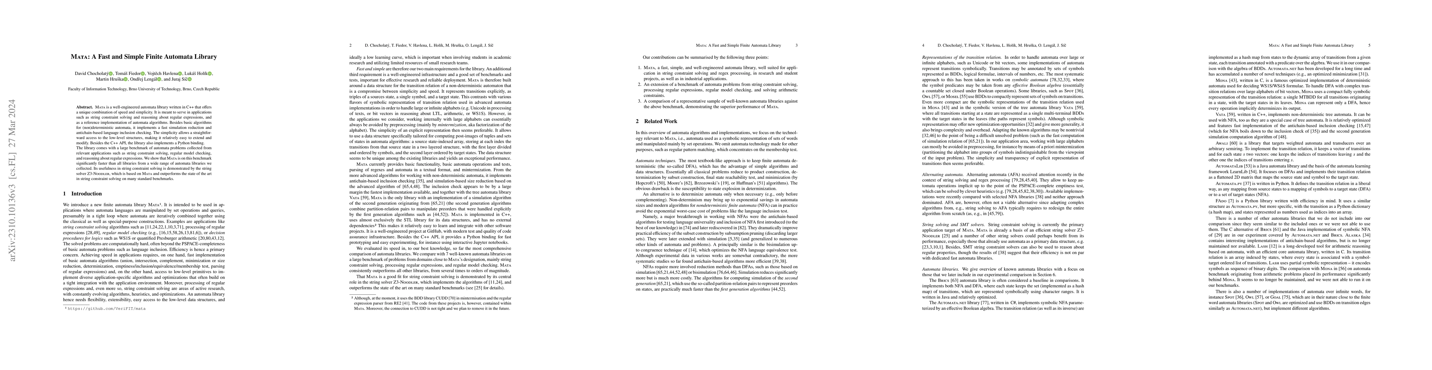 Thumbnail for Mata, a Fast and Simple Finite Automata Library (Technical Report)
