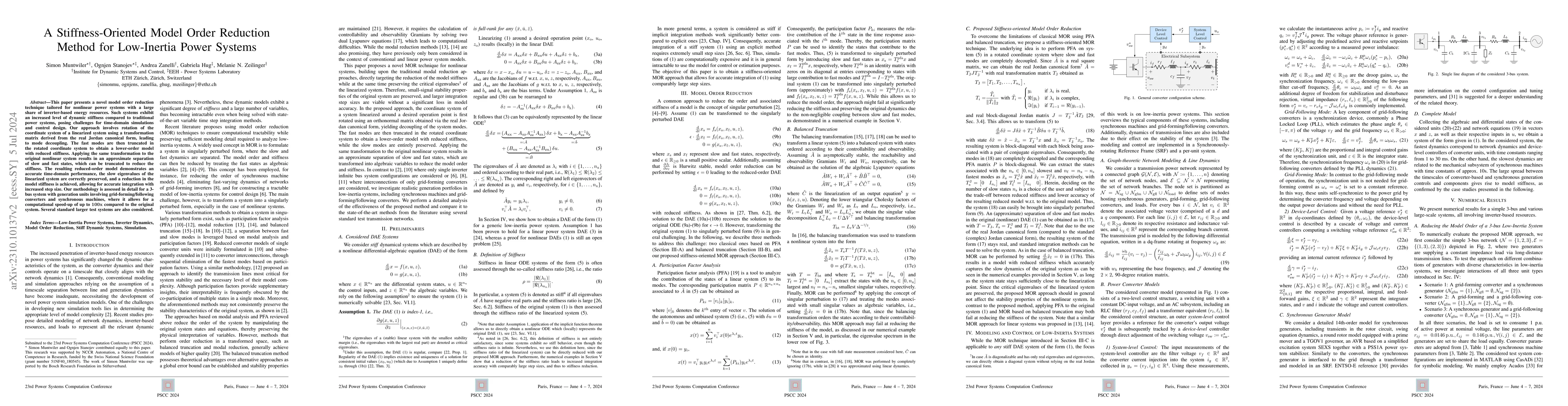 Thumbnail for A Stiffness-Oriented Model Order Reduction Method for Low-Inertia Power
  Systems