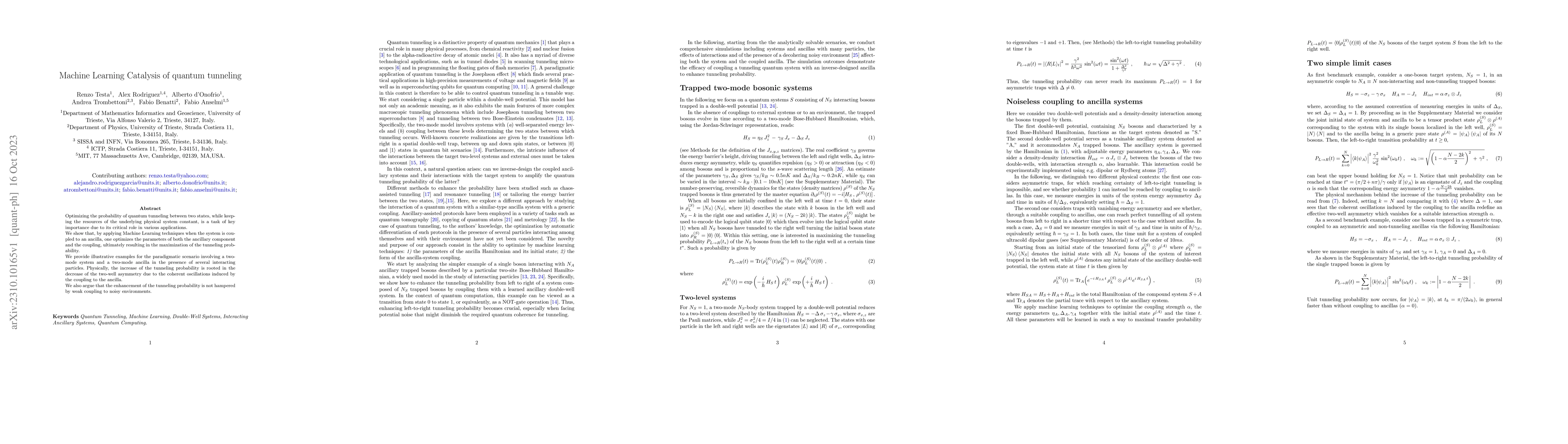 Thumbnail for Machine Learning Catalysis of Quantum Tunneling