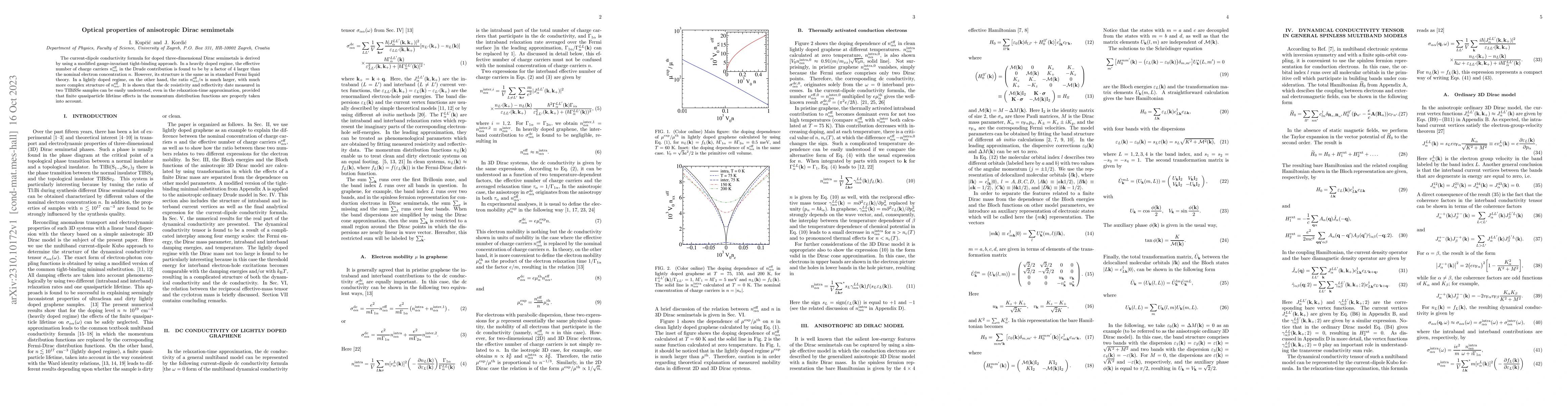 Thumbnail for Optical properties of anisotropic Dirac semimetals