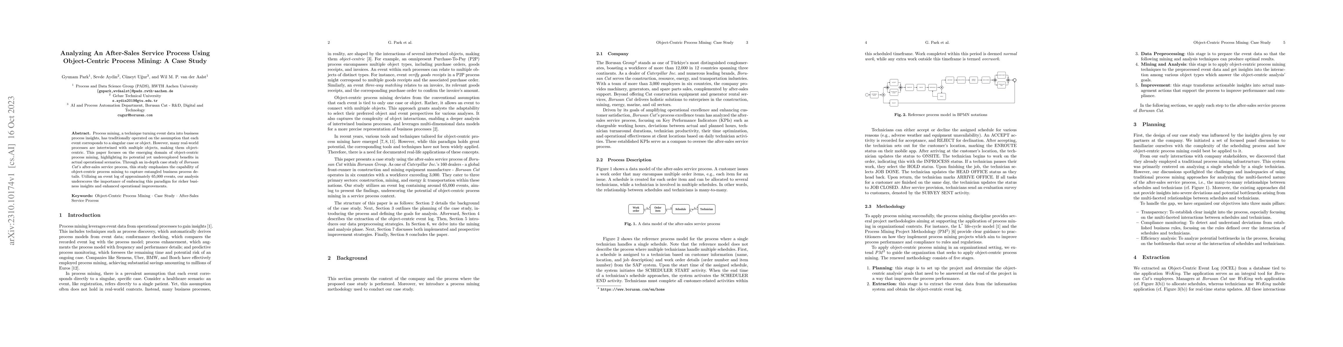 Thumbnail for Analyzing An After-Sales Service Process Using Object-Centric Process
  Mining: A Case Study