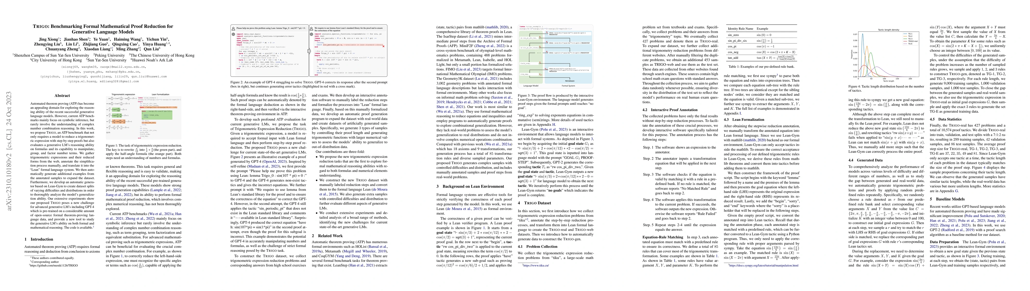 Thumbnail for TRIGO: Benchmarking Formal Mathematical Proof Reduction for Generative
  Language Models