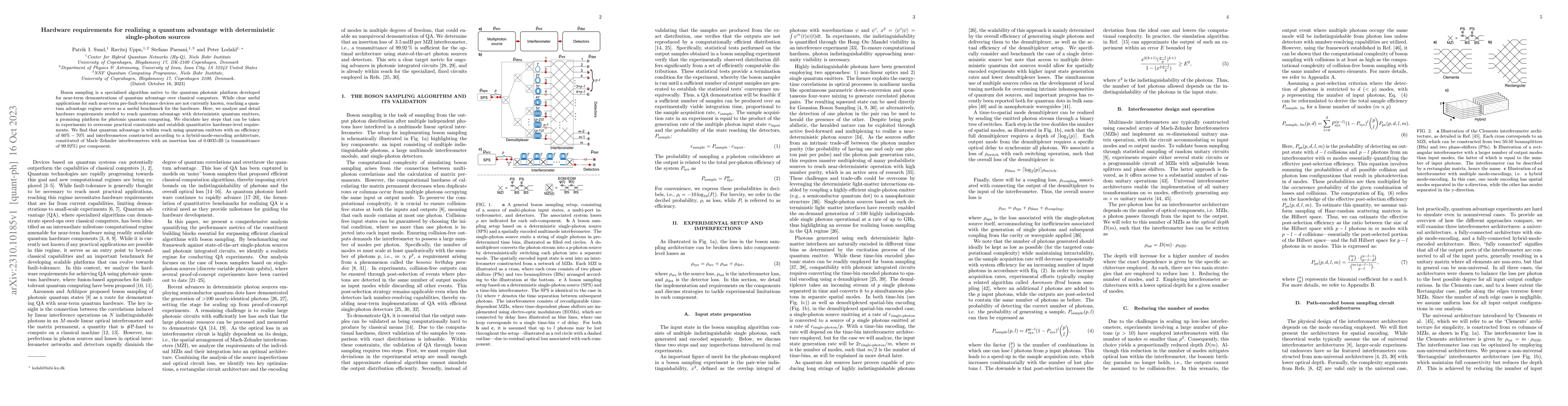 Thumbnail for Hardware requirements for realizing a quantum advantage with
  deterministic single-photon sources