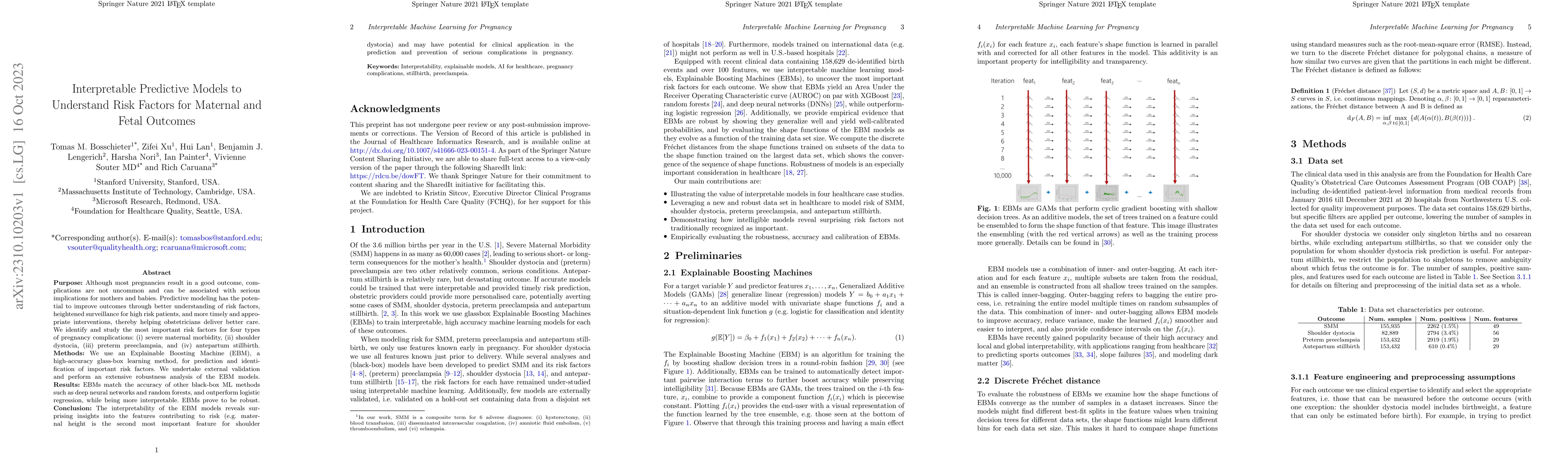 Thumbnail for Interpretable Predictive Models to Understand Risk Factors for Maternal
  and Fetal Outcomes