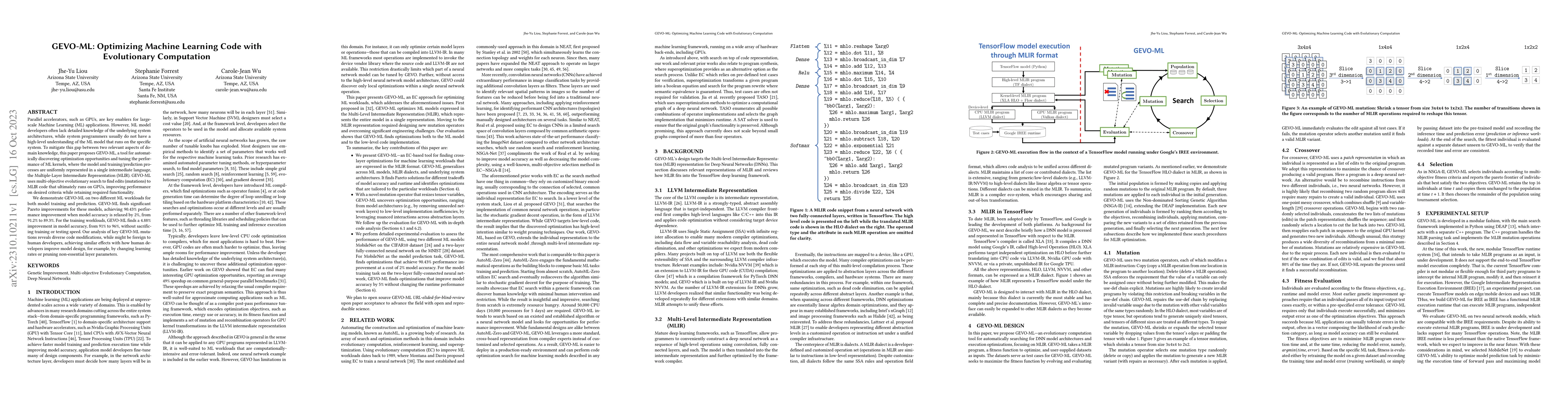 Thumbnail for GEVO-ML: Optimizing Machine Learning Code with Evolutionary Computation