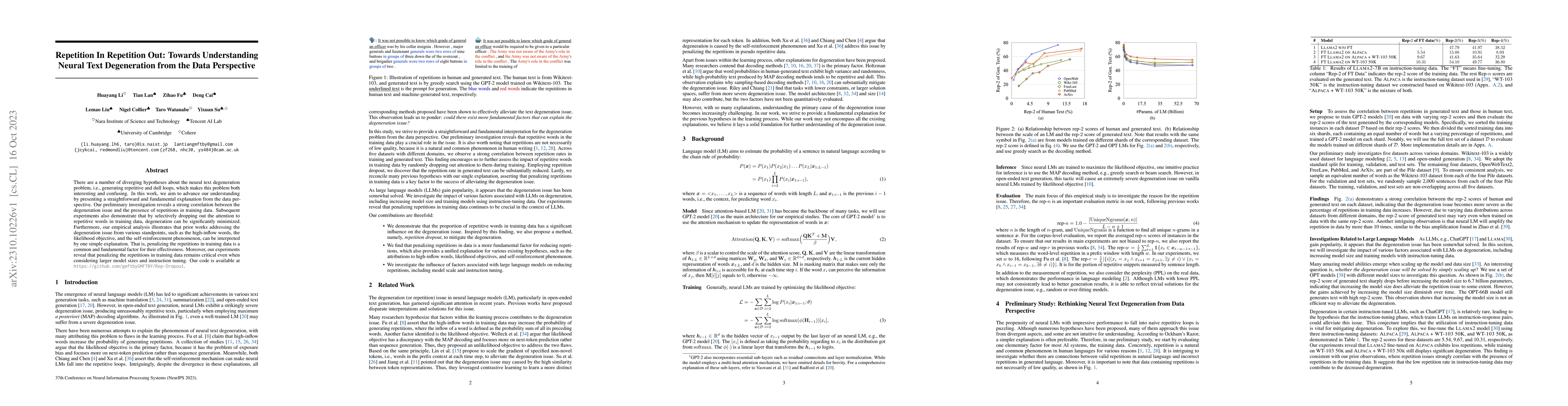 Thumbnail for Repetition In Repetition Out: Towards Understanding Neural Text
  Degeneration from the Data Perspective