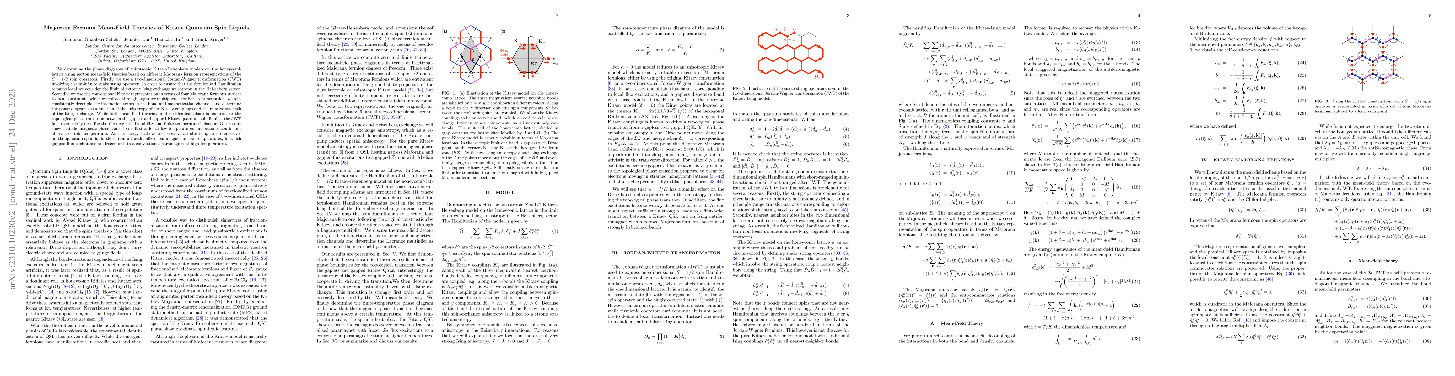 Thumbnail for Majorana Fermion Mean-Field Theories of Kitaev Quantum Spin Liquids