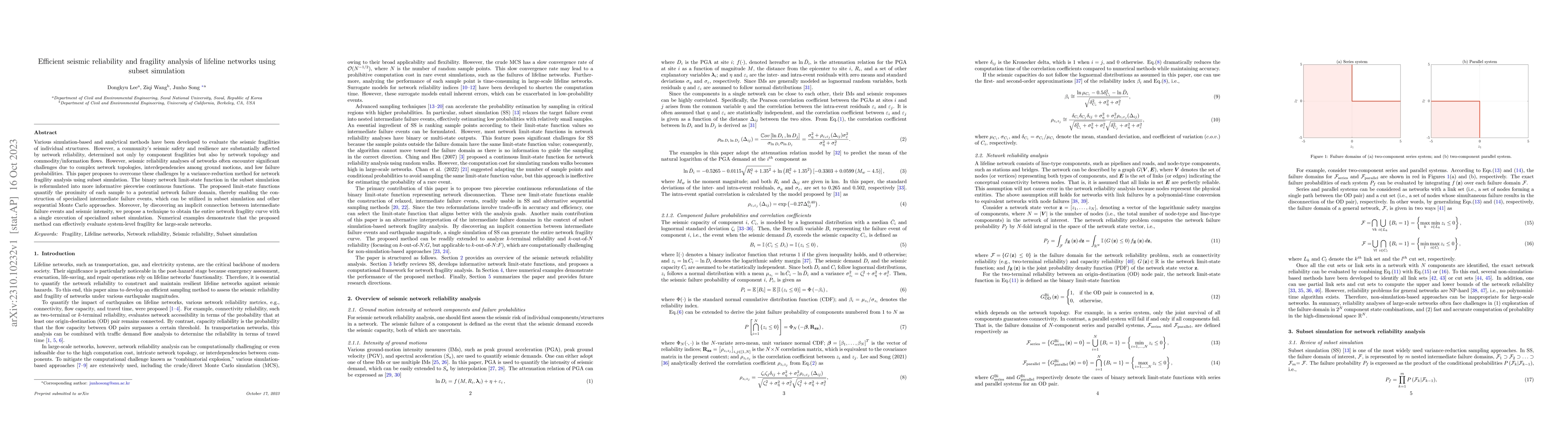 Thumbnail for Efficient seismic reliability and fragility analysis of lifeline
  networks using subset simulation