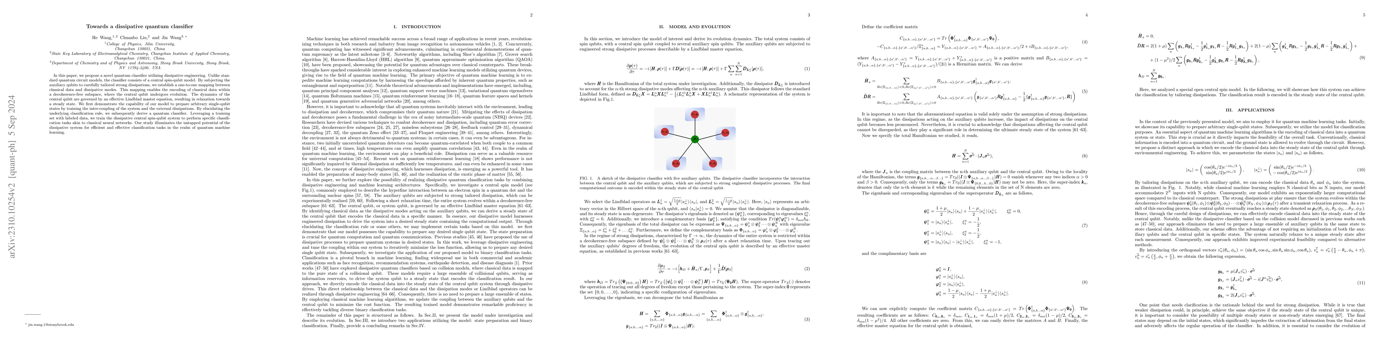 Thumbnail for Towards a dissipative quantum classifier