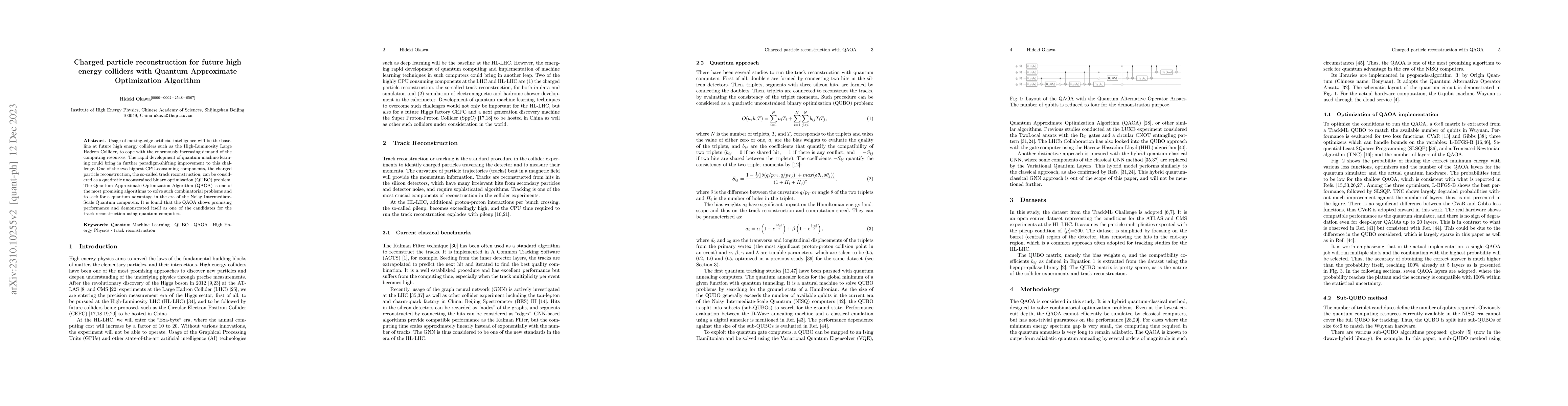 Thumbnail for Charged particle reconstruction for future high energy colliders with
  Quantum Approximate Optimization Algorithm
