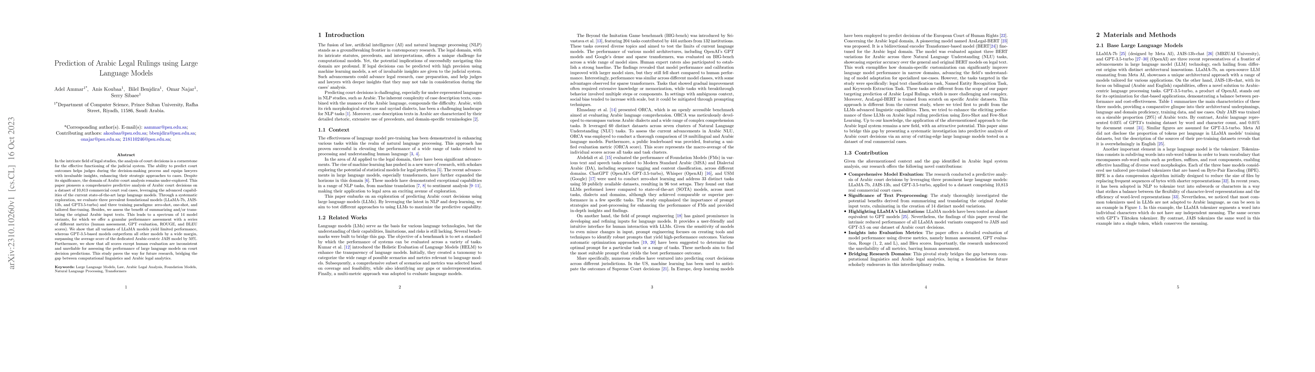 Thumbnail for Prediction of Arabic Legal Rulings using Large Language Models