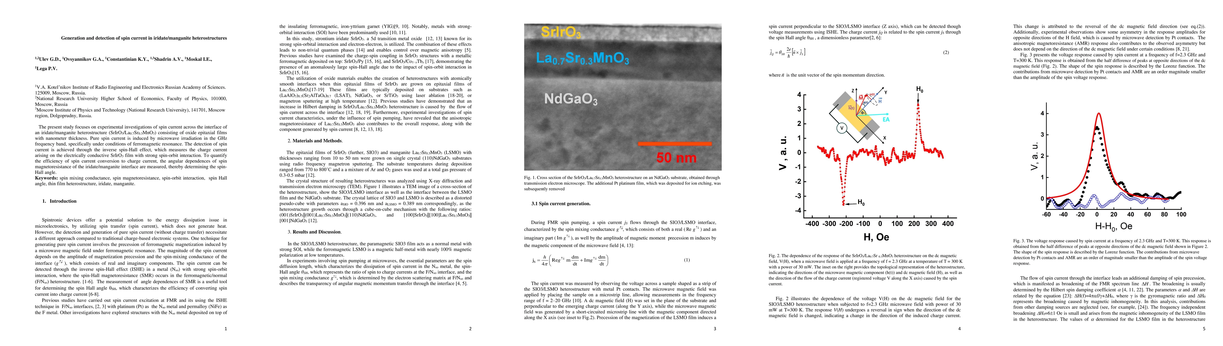 Thumbnail for Generation and detection of spin current in iridate/manganite
  heterostructures