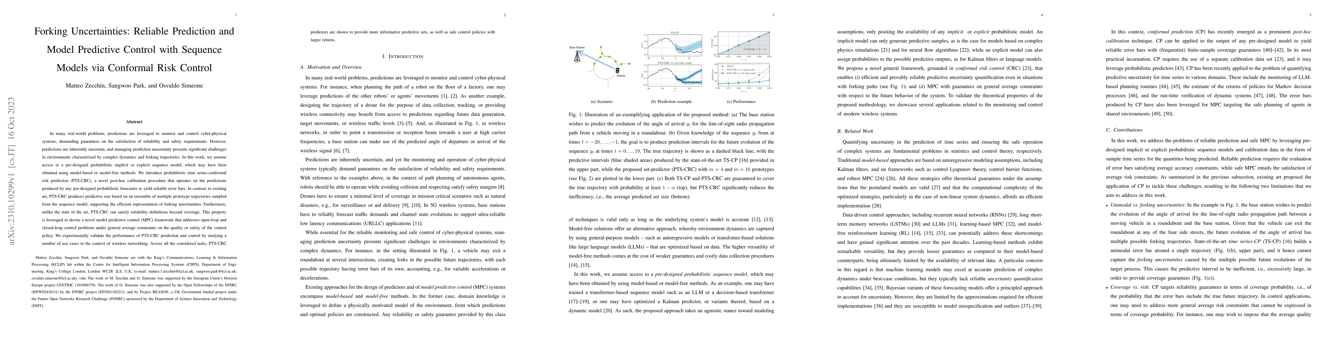 Thumbnail for Forking Uncertainties: Reliable Prediction and Model Predictive Control
  with Sequence Models via Conformal Risk Control