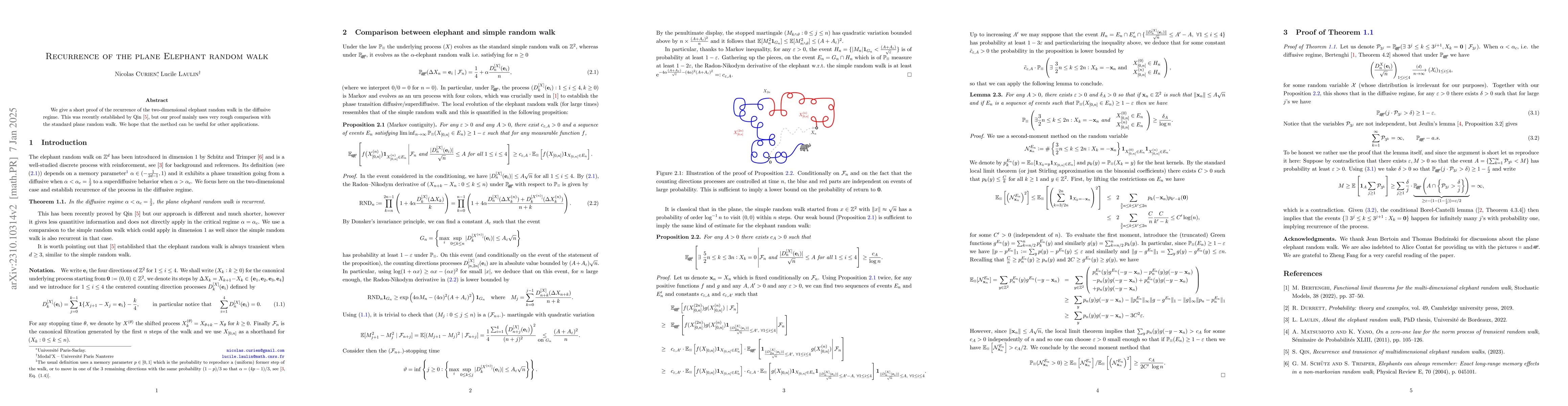 Thumbnail for Recurrence of the plane Elephant random walk