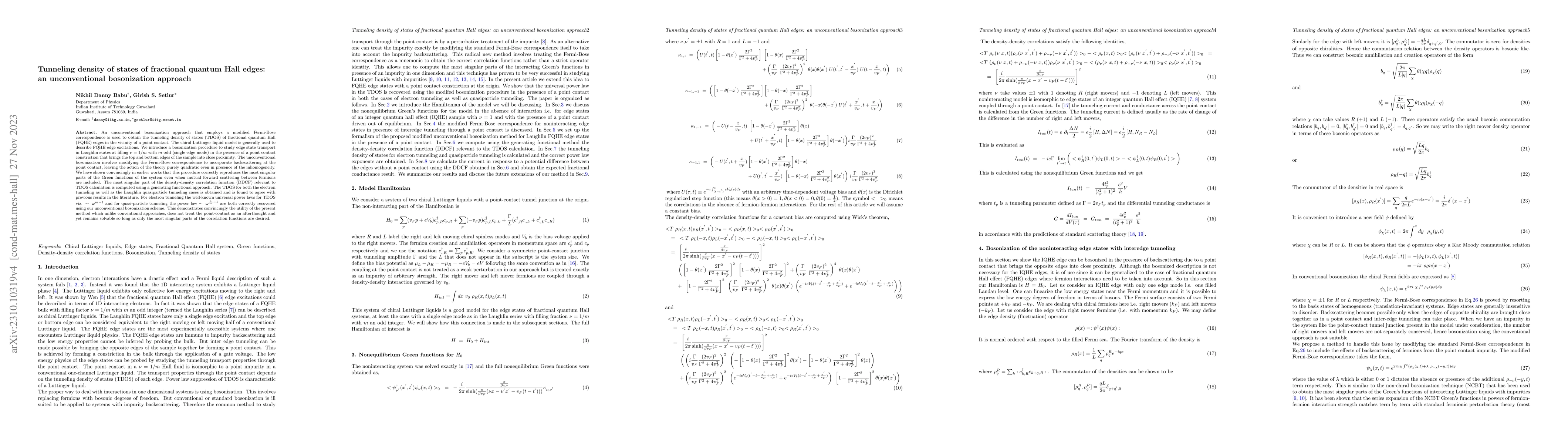Thumbnail for Tunneling density of states of fractional quantum Hall edges: an
  unconventional bosonization approach