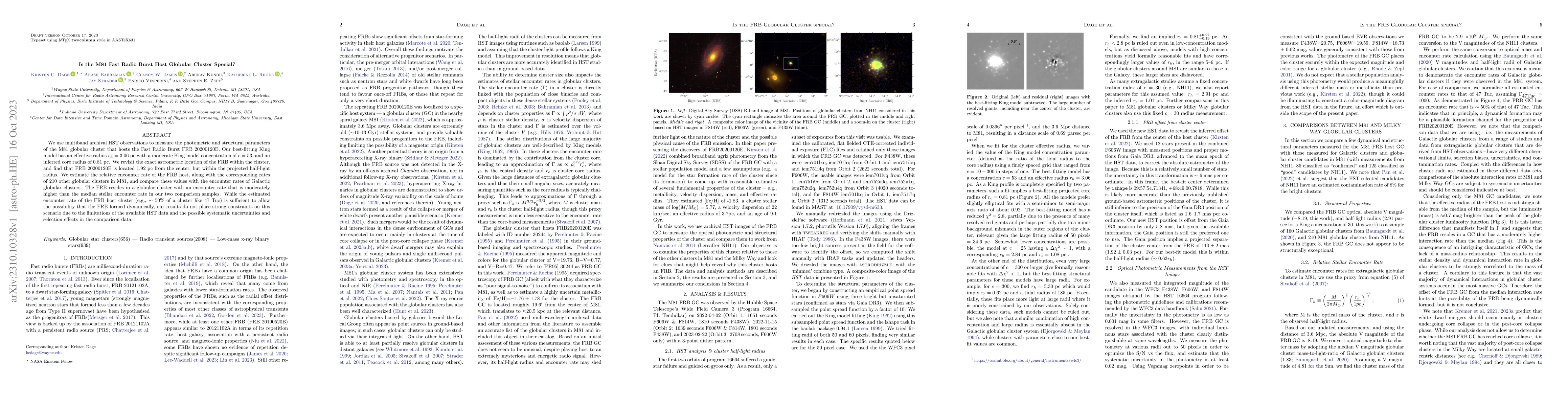 Thumbnail for Is the M81 Fast Radio Burst Host Globular Cluster Special?
