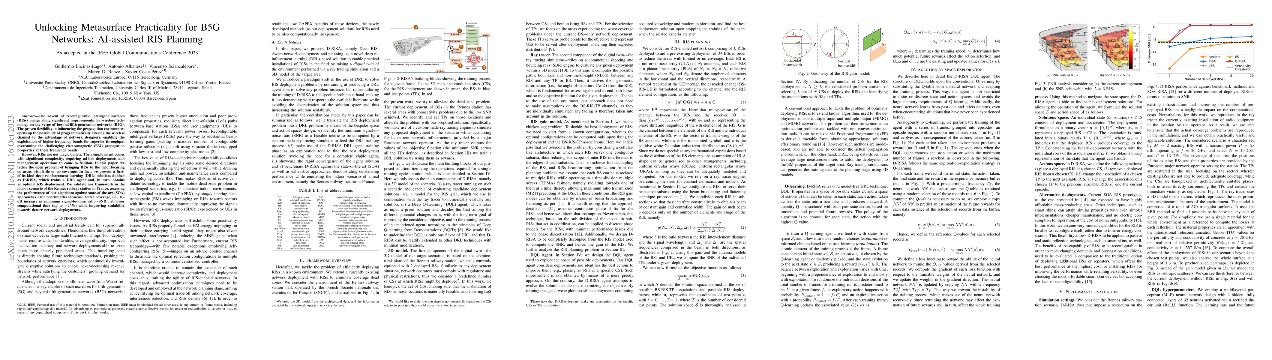 Thumbnail for Unlocking Metasurface Practicality for B5G Networks: AI-assisted RIS
  Planning