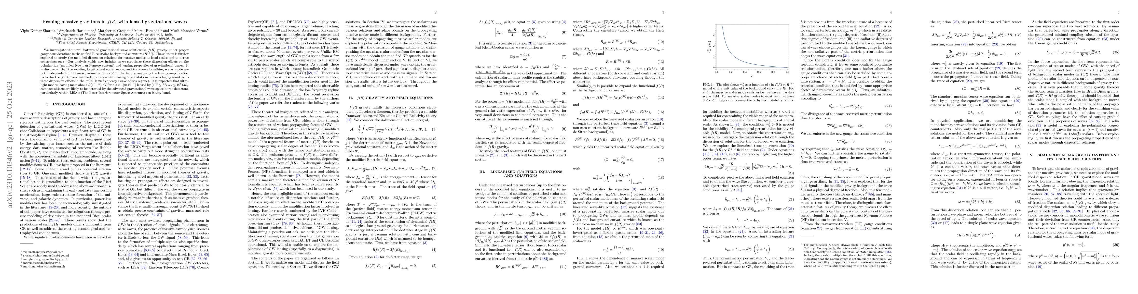 Thumbnail for Probing massive gravitons in $f(R)$ with lensed gravitational waves