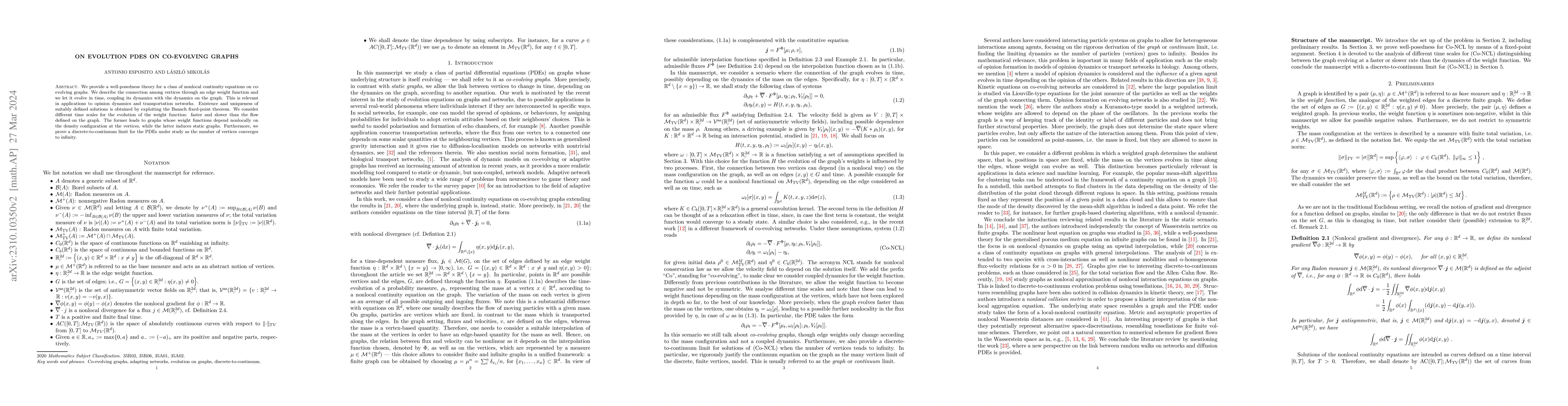 Thumbnail for On evolution PDEs on co-evolving graphs