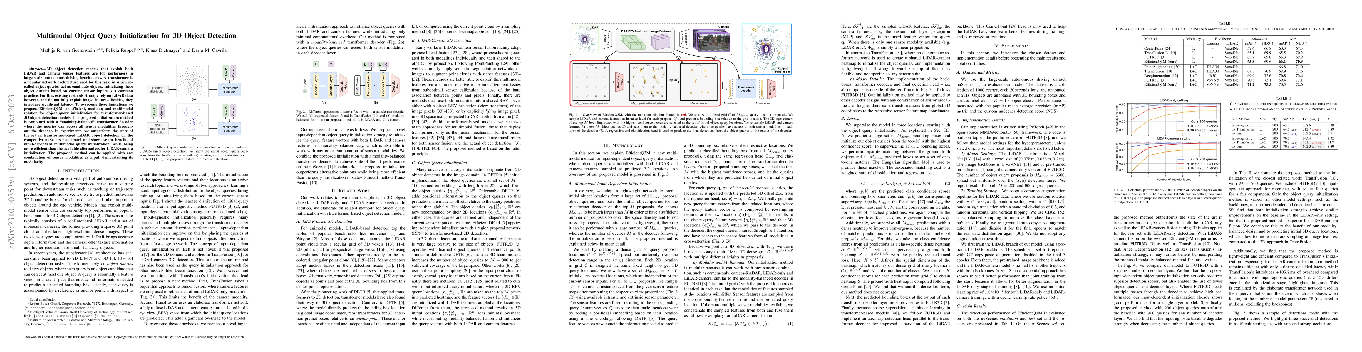 Thumbnail for Multimodal Object Query Initialization for 3D Object Detection