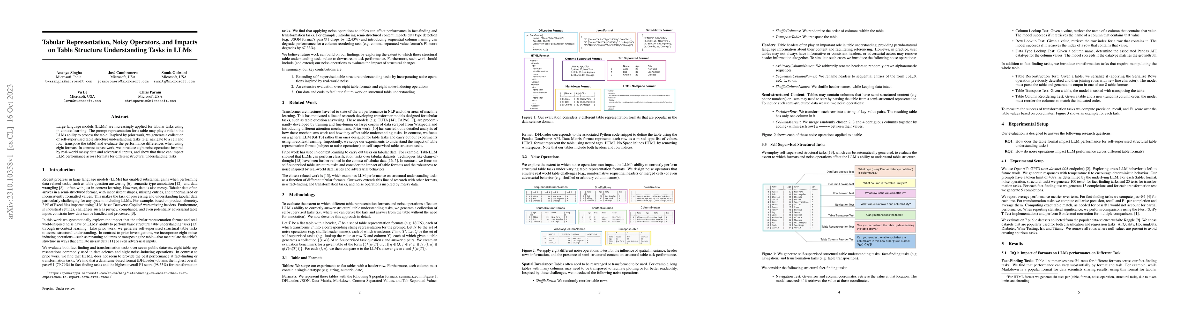 Thumbnail for Tabular Representation, Noisy Operators, and Impacts on Table Structure
  Understanding Tasks in LLMs