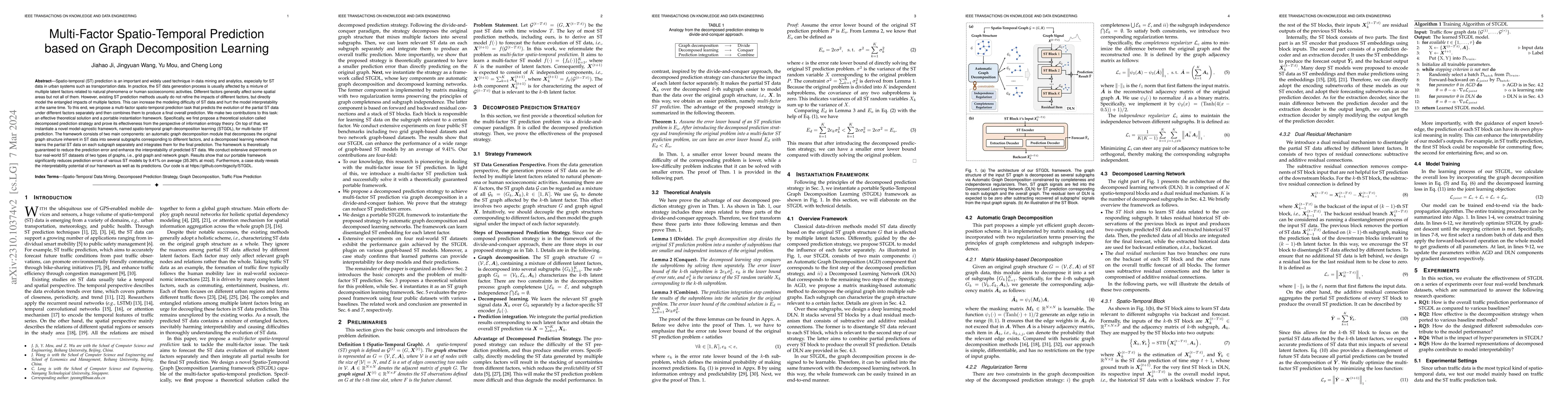 Thumbnail for Multi-Factor Spatio-Temporal Prediction based on Graph Decomposition
  Learning