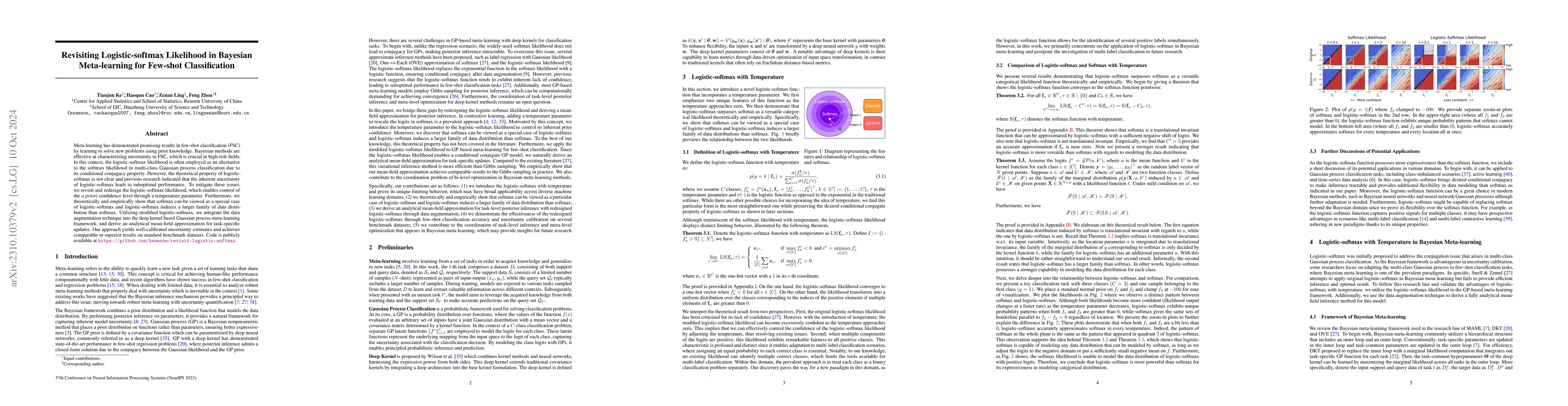 Thumbnail for Revisiting Logistic-softmax Likelihood in Bayesian Meta-Learning for
  Few-Shot Classification