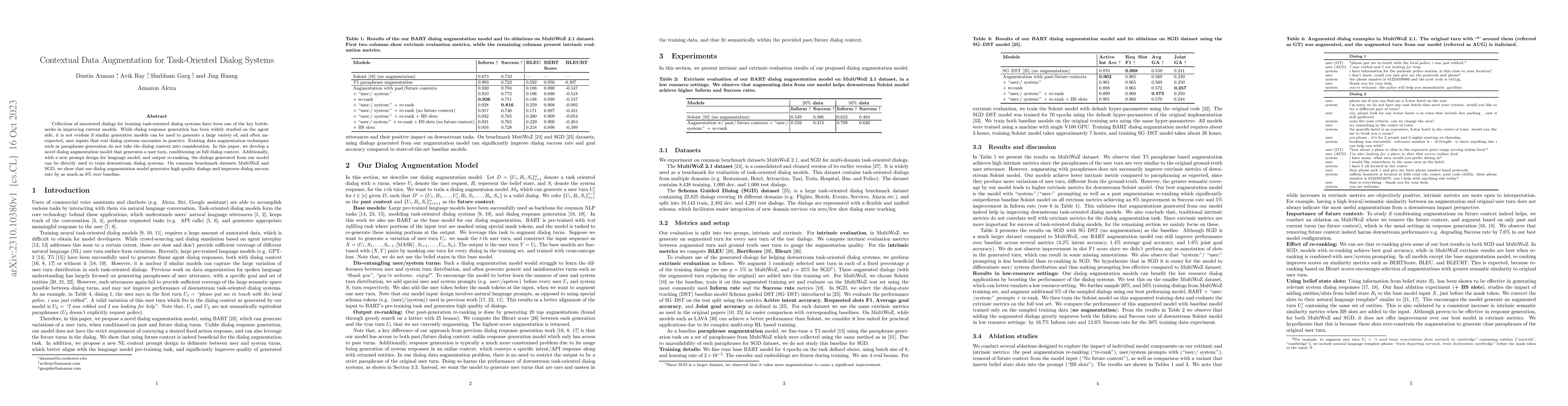 Thumbnail for Contextual Data Augmentation for Task-Oriented Dialog Systems
