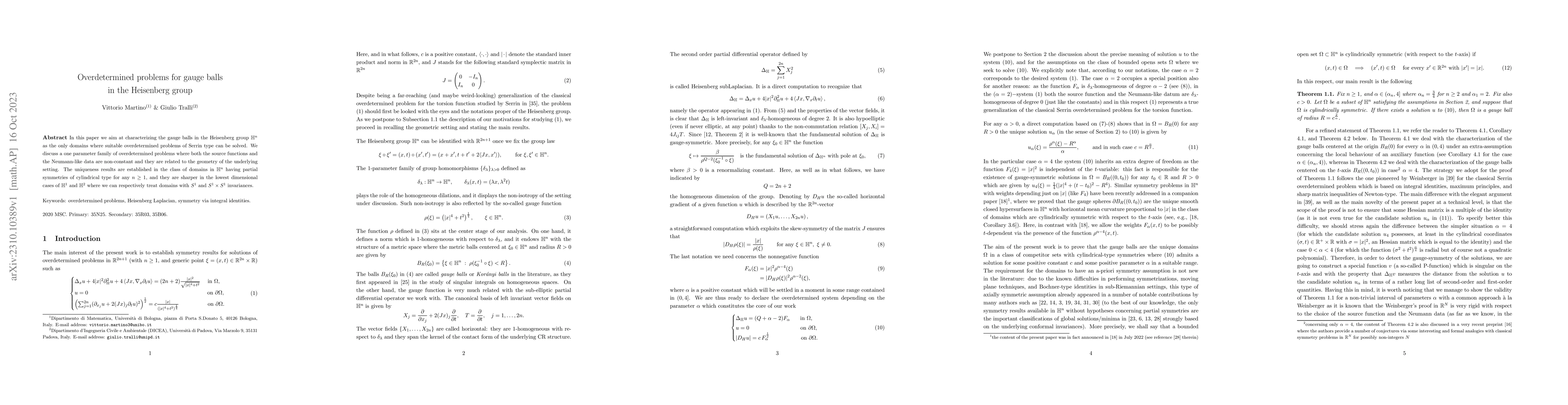 Thumbnail for Overdetermined problems for gauge balls in the Heisenberg group