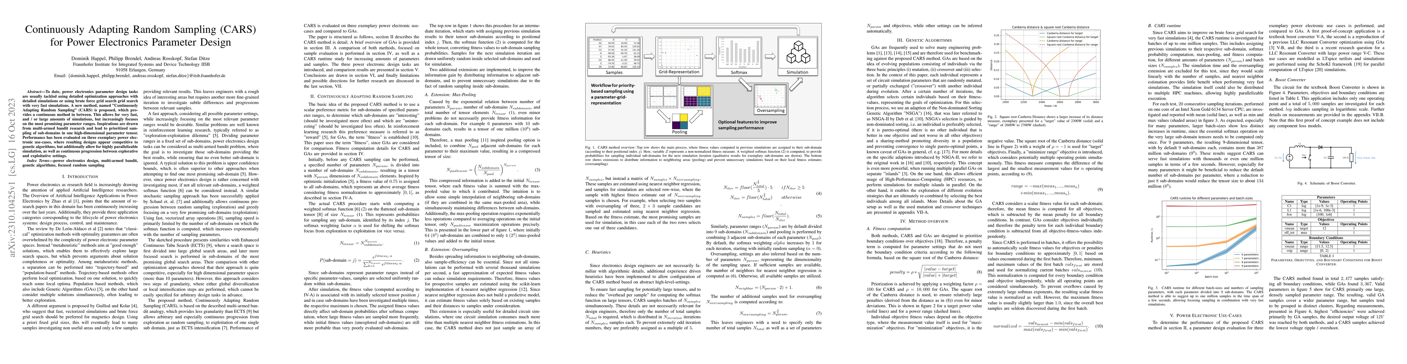 Thumbnail for Continuously Adapting Random Sampling (CARS) for Power Electronics
  Parameter Design
