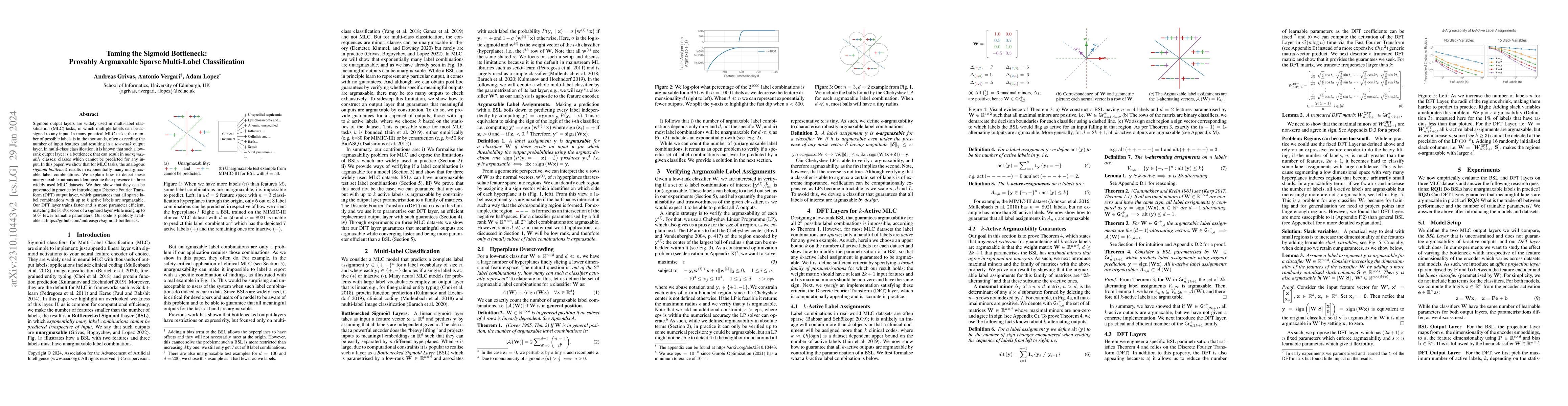 Thumbnail for Taming the Sigmoid Bottleneck: Provably Argmaxable Sparse Multi-Label
  Classification
