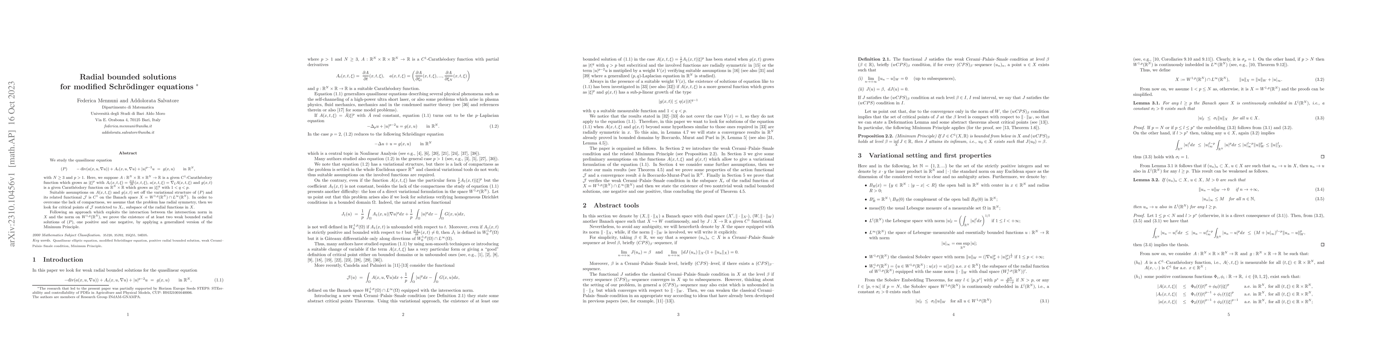 Thumbnail for Radial bounded solutions for modified Schr\"odinger equations
