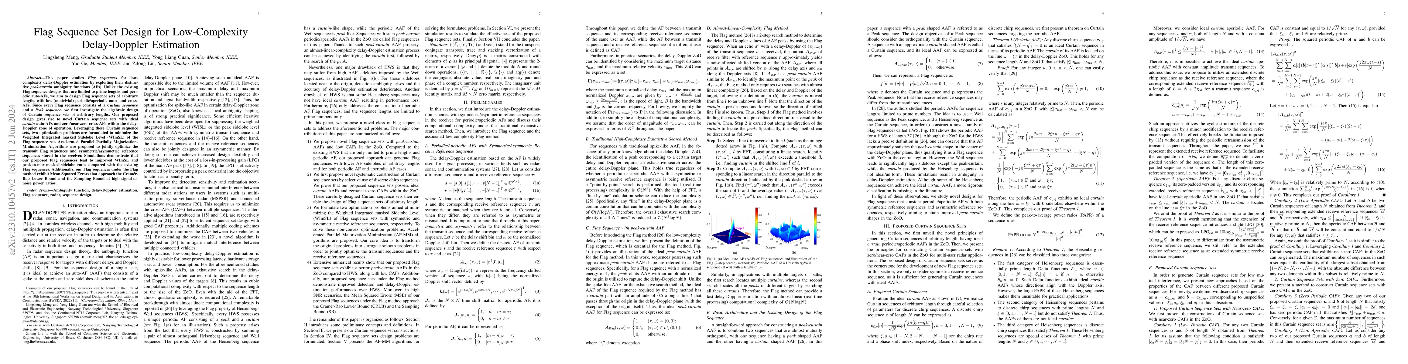 Thumbnail for Flag Sequence Set Design for Low-Complexity Delay-Doppler Estimation