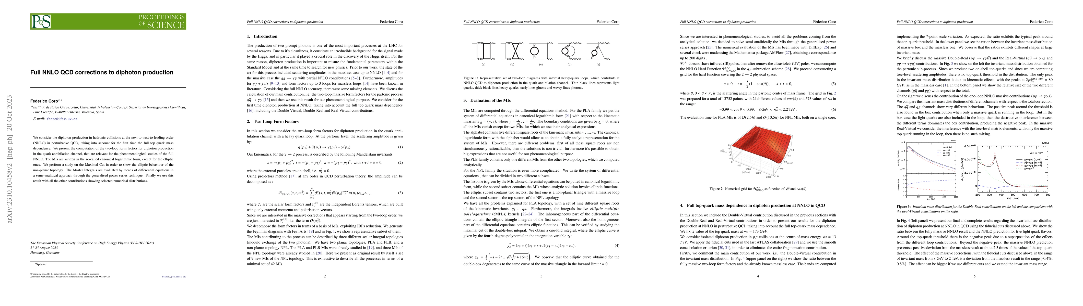 Thumbnail for Full NNLO QCD corrections to diphoton production