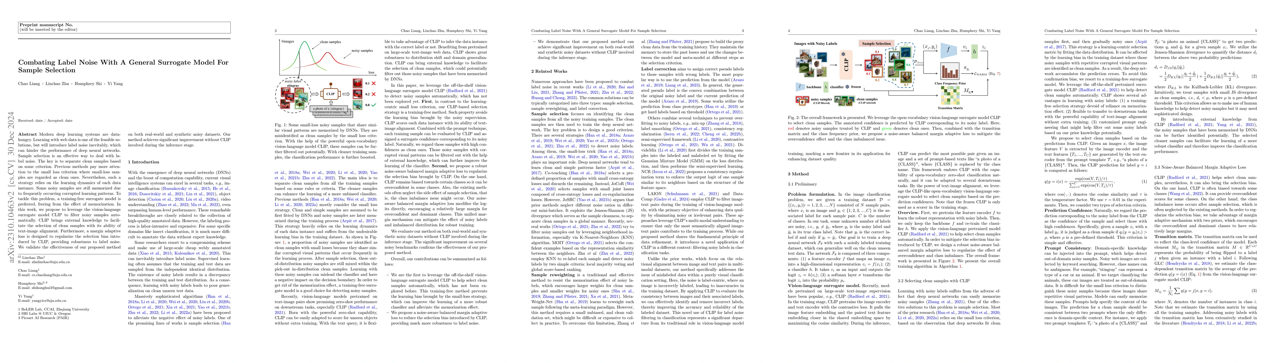 Thumbnail for Combating Label Noise With A General Surrogate Model For Sample
  Selection